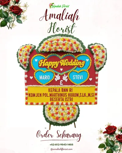 Karangan Papan Bunga Pernikahan di Petuguran